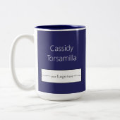 Afstuderen Naam Blue MBA Logo Tweekleurige Koffiemok (Links)