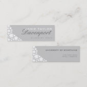 Afstuderen Naam Card Light Grey White Stars Contactkaartje (Voorkant / Achterkant)