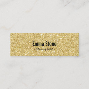 Afstuderen Naam Card Modern Gold Glitter Insert Contactkaartje