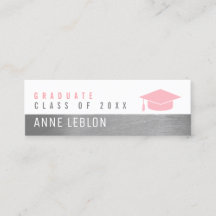 Afstuderen naam, elegante klasse van roze vrouweli