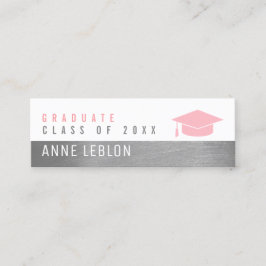 Afstuderen naam, elegante klasse van roze vrouweli contactkaartje