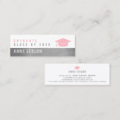 Afstuderen naam, elegante klasse van roze vrouweli contactkaartje (Voorkant / Achterkant)