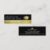 Afstuderen naam Elegante klasse van zwart & faux g Contactkaartje (Voorkant / Achterkant)
