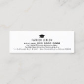 Afstuderen naam, elegante klasse van, zwart & wit contactkaartje (Achterkant)