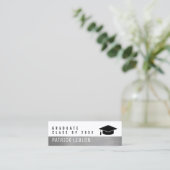 Afstuderen naam, elegante klasse van, zwart & wit contactkaartje (Staand voorkant)