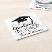 Afstuderen Naam en Jaar toevoegen Kartonnen Onderzetters (Schuin)