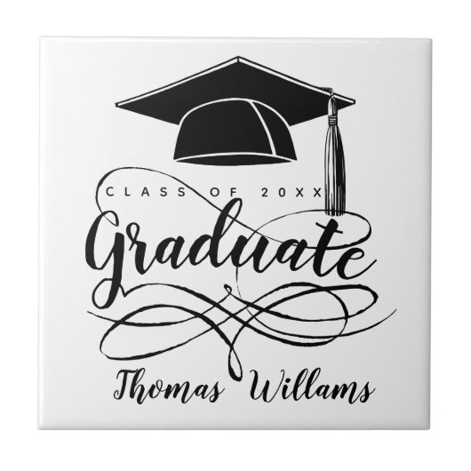 Afstuderen Naam en Jaar toevoegen Tegeltje (Voorkant)