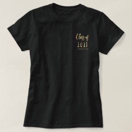 Afstuderen naam Faux Gold Brown Class of 2021 T-shirt