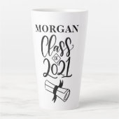 Afstuderen Naam Gepersonaliseerde Latte Mok (Voorkant)