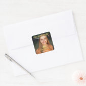 Afstuderen Naam Gold Glitter High School Moden Vierkante Sticker (Envelop)