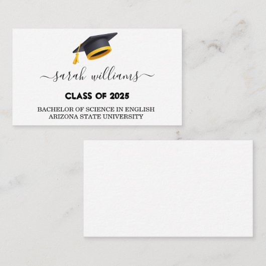Afstuderen Naam Kaart Afstudeerder Aankondiging 20 (Voorkant / Achterkant)