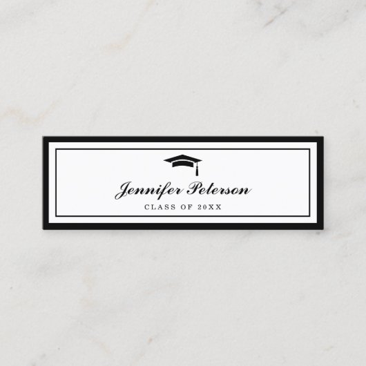 Afstuderen Naam Kaart Classic Script Invoegen Kaar Contactkaartje (Voorkant)