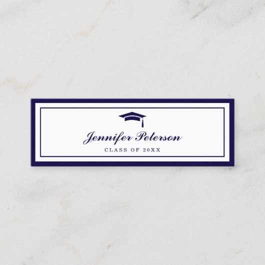 Afstuderen Naam Kaart Classic Script Invoegen Kaar Contactkaartje (Voorkant)