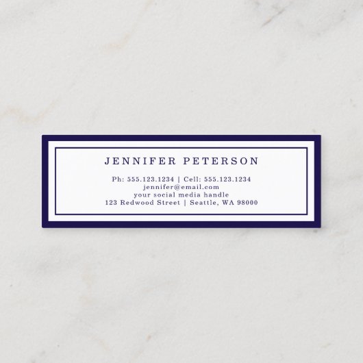 Afstuderen Naam Kaart Classic Script Invoegen Kaar Contactkaartje (Achterkant)