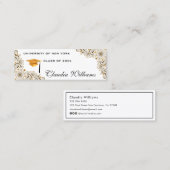 Afstuderen naam Kaart - Elegant Classic Insert Kaa Contactkaartje (Voorkant / Achterkant)