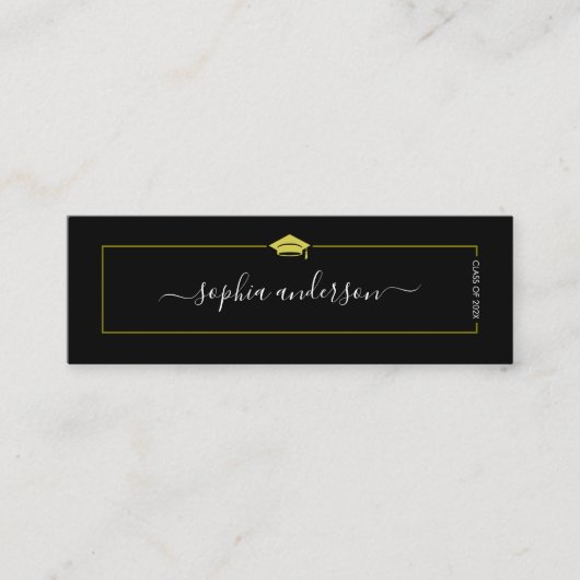 Afstuderen naam Kaart - Elegant Classic Insert Kaa Contactkaartje (Voorkant)