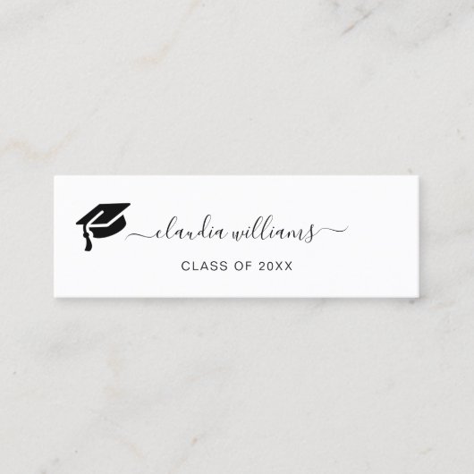 Afstuderen naam Kaart - Elegant Classic Insert Kaa Contactkaartje (Voorkant)