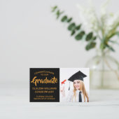 Afstuderen naam Kaart - Elegant Classic Insert Kaa Contactkaartje (Staand voorkant)