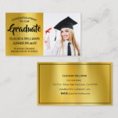 Afstuderen naam Kaart - Elegant Classic Insert Kaa Contactkaartje (Voorkant / Achterkant)