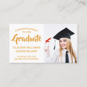 Afstuderen naam Kaart - Elegant Classic Insert Kaa Contactkaartje