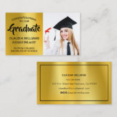 Afstuderen naam Kaart - Elegant Classic Insert Kaa Contactkaartje (Voorkant / Achterkant)