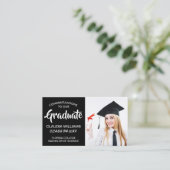 Afstuderen naam Kaart - Elegant Classic Insert Kaa Contactkaartje (Staand voorkant)