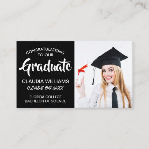 Afstuderen naam Kaart - Elegant Classic Insert Kaa Contactkaartje