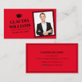 Afstuderen naam Kaart - Elegant Classic Insert Kaa Contactkaartje (Voorkant / Achterkant)