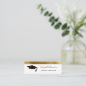 Afstuderen Naam Kaart Elegant Gold Insert Kaart Contactkaartje (Staand voorkant)