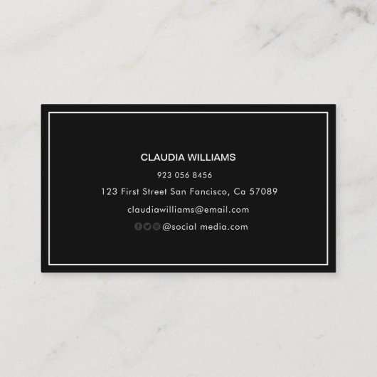 Afstuderen Naam Kaart - Elegant Modern Insert Kaar Contactkaartje (Achterkant)