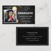 Afstuderen Naam Kaart - Elegant Modern Insert Kaar Contactkaartje (Voorkant / Achterkant)