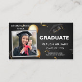 Afstuderen Naam Kaart - Elegant Modern Insert Kaar Contactkaartje (Voorkant)