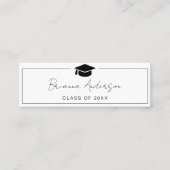 Afstuderen naam Kaart Elegant Modern Insert Kaart Mini Visitekaartje (Voorkant)