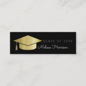 Afstuderen Naam Kaart Elegante Klasse van Contactkaartje (Voorkant)