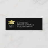 Afstuderen Naam Kaart Elegante Klasse van Contactkaartje (Achterkant)