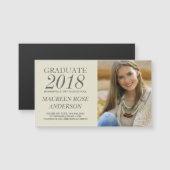 Afstuderen Naam Kaart Foto Contact Keepsake (Voorkant / Achterkant)