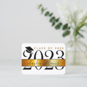 Afstuderen naam Kaart - Gold Classic Insert Kaart Contactkaartje (Staand voorkant)