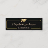 Afstuderen naam Kaart | Gouden Glitter invoegen Ka Contactkaartje (Voorkant)