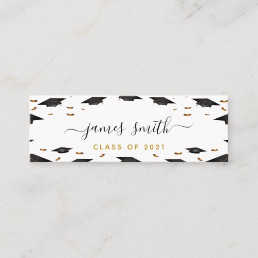 Afstuderen Naam Kaart & Hand getrokken klasse van  Mini Visitekaartje (Voorkant)