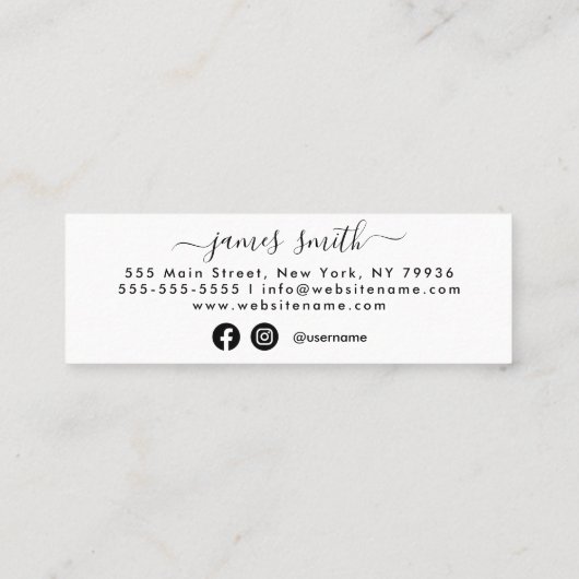 Afstuderen Naam Kaart & Hand getrokken klasse van Mini Visitekaartje (Achterkant)