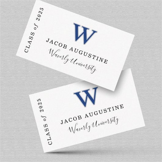 Afstuderen Naam Kaart Invoegen met School Logo