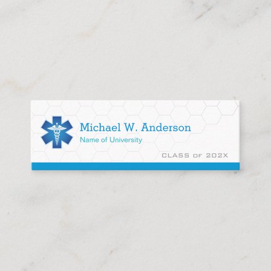 Afstuderen Naam Kaart Medische School Student Mini Visitekaartje (Voorkant)