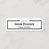 Afstuderen Naam Kaart | Minimale moderne Kaart Mini Visitekaartje (Voorkant)