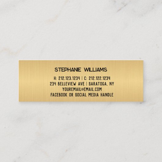 Afstuderen Naam Kaart Modern Script Insert Gold Contactkaartje (Achterkant)