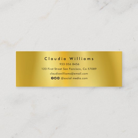 Afstuderen Naam Kaart Modern Script Insert Gold Contactkaartje (Achterkant)