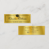 Afstuderen Naam Kaart Modern Script Insert Gold Contactkaartje (Voorkant / Achterkant)