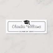 Afstuderen Naam Kaart Modern Script Insert Gold Contactkaartje (Voorkant)