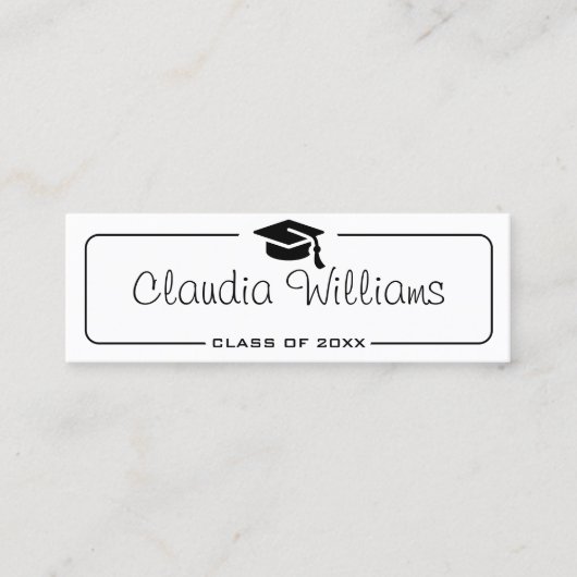 Afstuderen Naam Kaart Modern Script Insert Gold Contactkaartje (Voorkant)