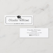 Afstuderen Naam Kaart Modern Script Insert Gold Contactkaartje (Voorkant / Achterkant)