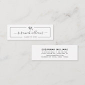 Afstuderen Naam Kaart Modern Script Silver Pet Contactkaartje (Voorkant / Achterkant)